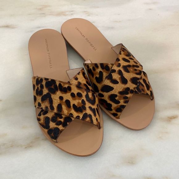 Loeffler Randall Claudie leopard slides - Picture 1 of 4